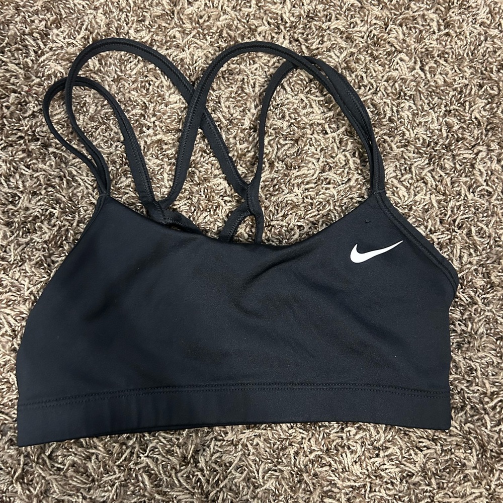 Black Nike sports bra with Cris cross back